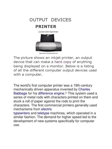 An Overview of Common Computer Output Devices: Printers, Projectors ...