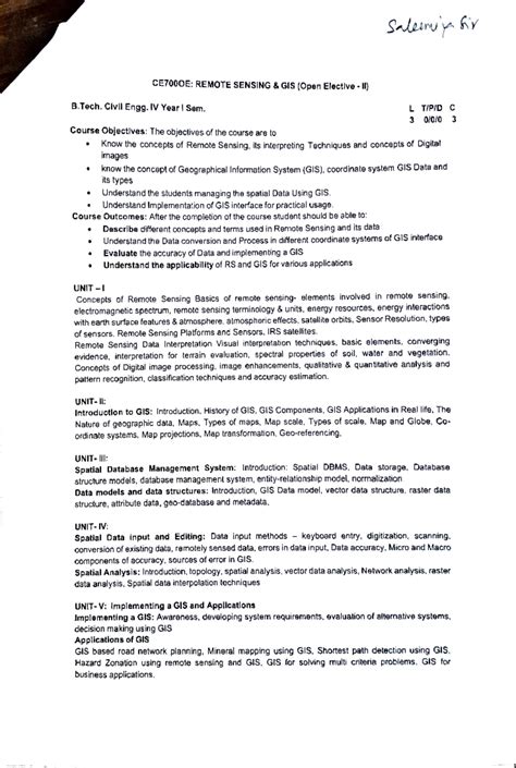 CE7000E Remote Sensing & GIS Comprehensive Notes for Civil Engg IV Year ...