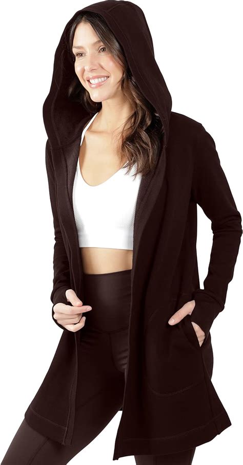 Buy 90 Degree By Reflex Heavy Fleece Open Hooded Cardigan Online at ...