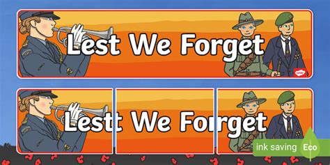 New Zealand Anzac Day Lest We Forget Display Banner - Twinkl