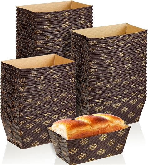 Amazon.com: Tessco 60 Pieces Mini Paper Loaf Pans Disposable Rectangle ...
