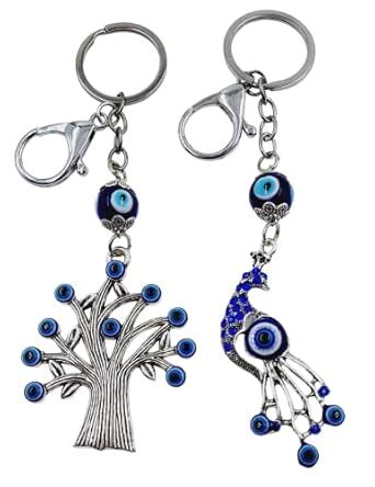 ARTISKRITI Evil Eye Keychain For Bike/Car Gifting With Metal Key Ring ...