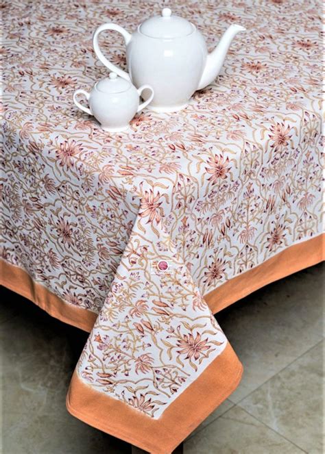 Get Birds in Nested Blossom Hand Block Printed Table Cover at ₹ 1800 ...