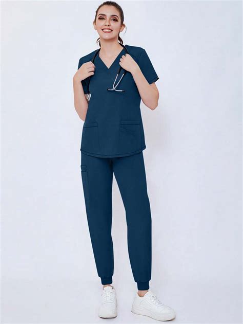 Women's Jogging Scrub Elastic Sports Nurse Uniform Hand Washing Clothes ...