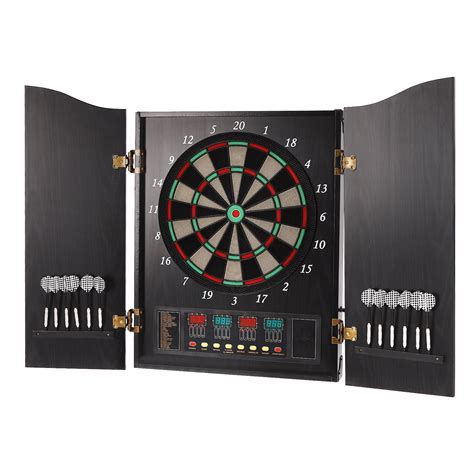 Dart Board Electronic Scoreboard, Electronic Dartboard Cabinet Set with ...