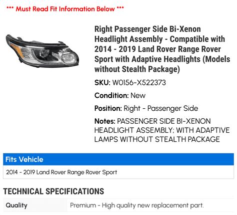 Buy Right Passenger Side Bi-Xenon Headlight Assembly - Compatible with ...