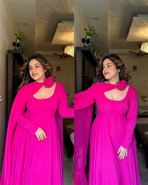 Hot pink rose frill suit – SRISHTI