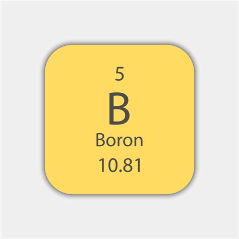 Boron symbol. Chemical element of the periodic table. Vector ...