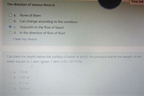 Solved The direction of viscous force is a. None of them b. | Chegg.com