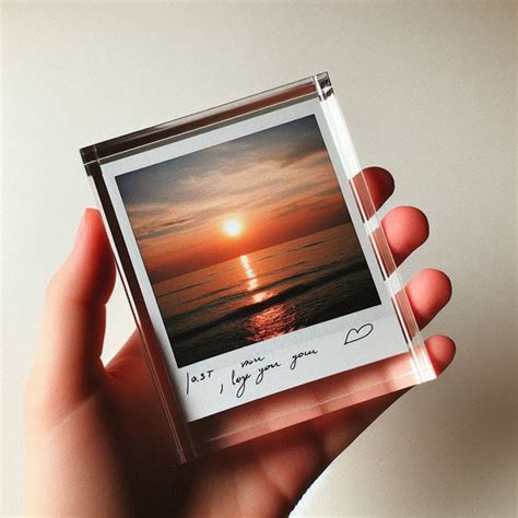 Personalized Acrylic Photo Message Block, Photo Message Stand | Gifts ...