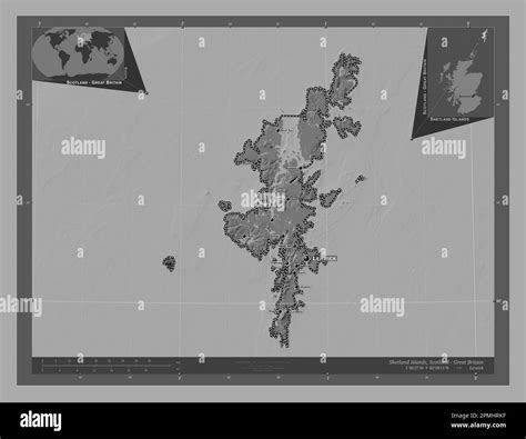Shetland Islands, region of Scotland - Great Britain. Bilevel elevation ...