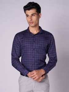 Inspiro Men Checkered Formal Dark Blue Shirt - Buy Inspiro Men ...