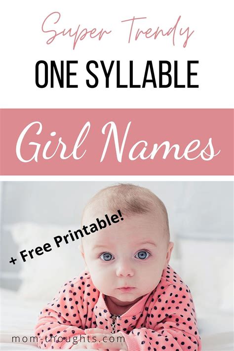 Unique one syllable girl names you need to see – Artofit