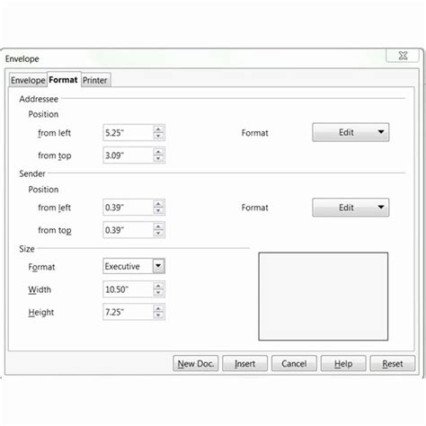 Image result for Create Envelope in OpenOffice
