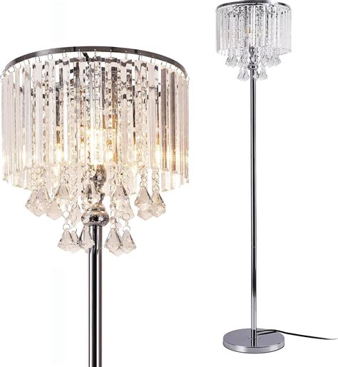 Floor Lamp with 3 Crystal-Like Shades in Black Finish - Amazon.com