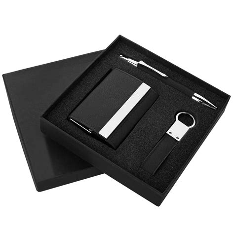 BROTHER ZONE® 3 Pc Gift Set: Double Side Card Holder, PU Keychain, PU ...