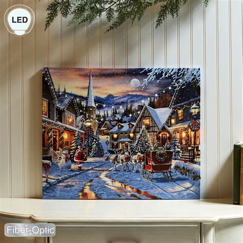 The Macneil Studio Christmas Village Lighted Canvas Wall Art