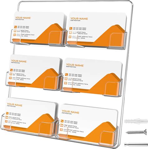 MaxGear Acrylic Business Card Holder Wall Mount, Business Cards Display ...