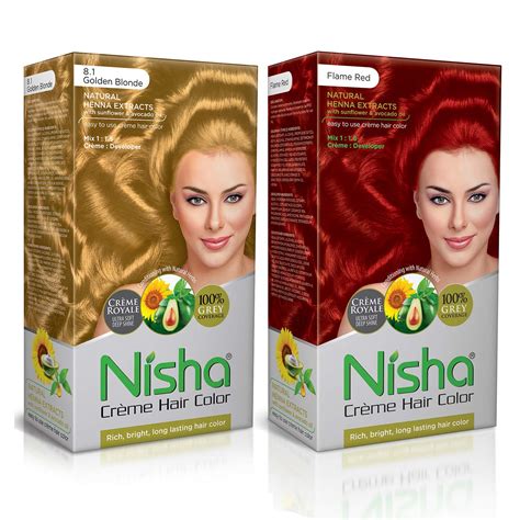 Buy Nisha Creme Golden Blonde and Flame Red Rich; Bright; Long Lasting ...