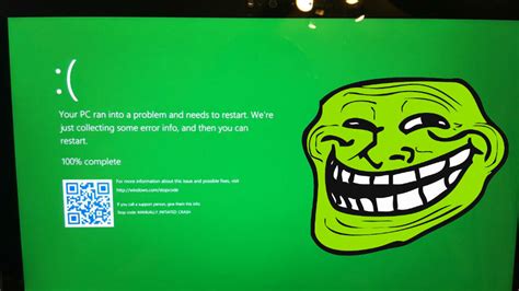 Image result for Windows 10 Green Error Screen