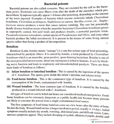 Bacterial poisons , Botulism - Bsc zoology - Studocu