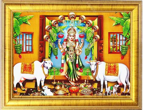 Buy 7 Hills Store Wood Hindu Goddess Gruha Lakshmi Photo with Frame for ...