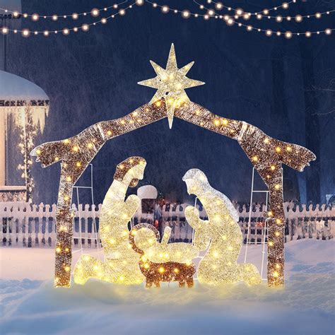 Snapklik.com : Lighted Outdoor Nativity Scene, 6ft Nativity Sets For ...