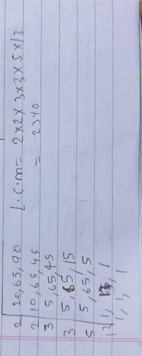 Find the LCM of 20,65,90 - Brainly.in