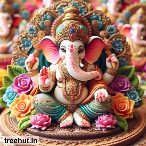 Ganesha Chaturthi Puja Pandal Decoration Ideas, Sri Ganesh Murti Design ...