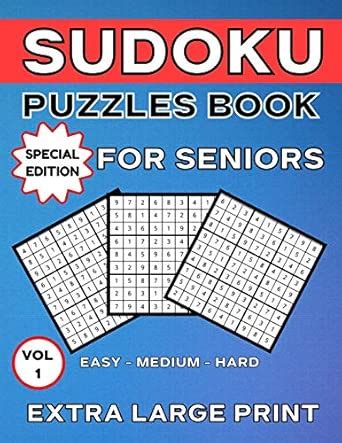 Sudoku Puzzles For Elderly People - Large Print: Perfect Gift For ...