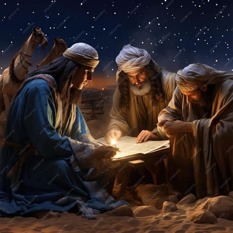 Premium AI Image | the three wise men reading the children's letters ...