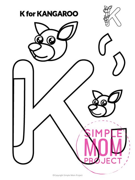 Free Printable Letter K Craft Template for Kangaroo Learning