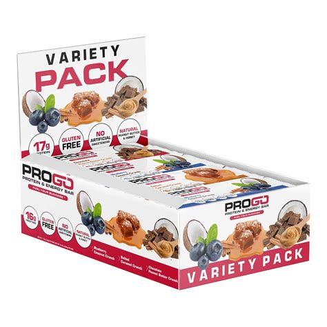 Buy ProGo Bars - Protein Energy Bar - Variety Pack - 12 Pack - High ...