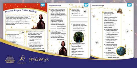 👉 Harry Potter - Snape Potions - Ratio and Proportion - Maths