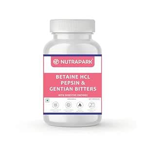 NUTRAPARK Betaine Hcl with Pepsin and Gentian Bitters | with Digestive ...