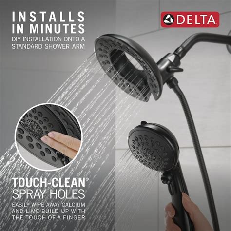 Delta Saylor Matte Black 6.81-in Round Dual/Combo Shower Head 1.75 GPM ...