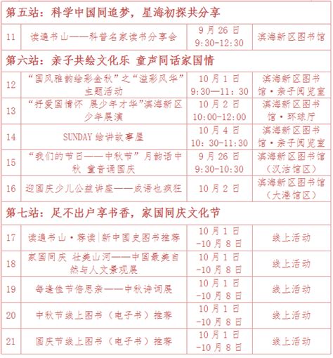 文化随行-“迎中秋，庆国庆”滨海新区图书馆双节期间活动预告