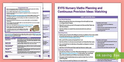 👉 Maths Ideas For Nursery | Matching Planning and Provision
