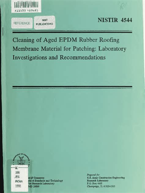 Fillable Online nvlpubs nist Cleaning of aged EPDM rubber roofing ...