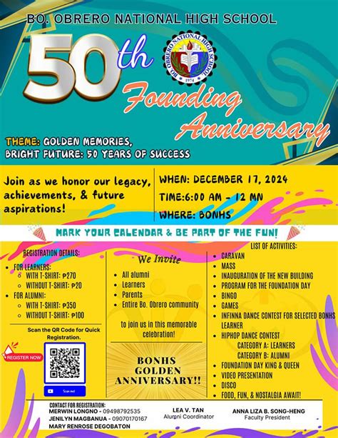 Bo. Obrero National High Schools 50th Founding Anniversary, Bo. Obrero ...