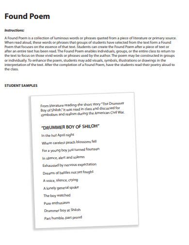 Image result for Found Poem Examples