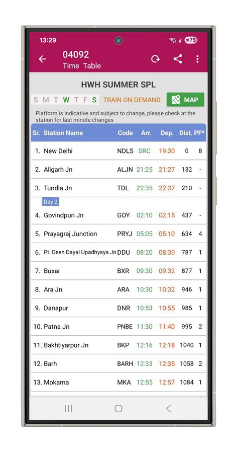 Train Time Table - Train Route - Train Schedule