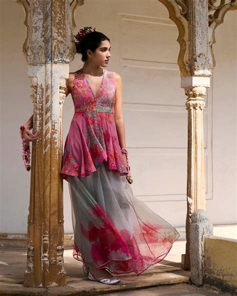 Gul Pink Peplum Sharara Set – Raji Ramniq