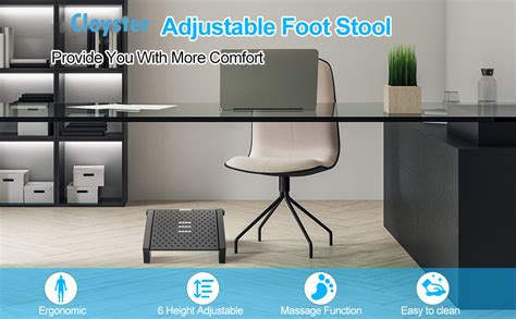 Cloyster Adjustable FootRest, Ergonomic Desk Footrest with Massage ...