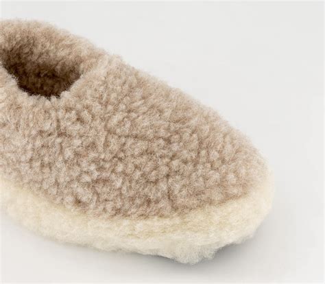 Yoko Wool Yoko Wool Slippers Beige - Flat Shoes for Women