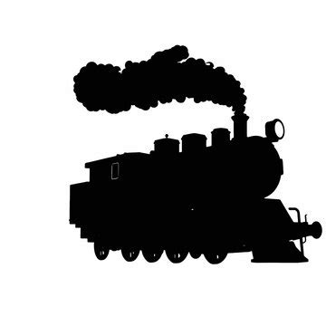 A black silhouette of a steam locomotive | Premium AI-generated vector