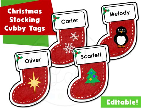 Christmas Name Tags For Cubbies at Carla Armour blog