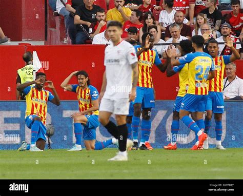 Spanisches Fußballspiel La Liga Sevilla gegen Valencia im Stadion Ramon ...