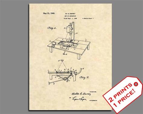 Patent Prints Walt Disney Art of Animation Patent Print Wall - Etsy India