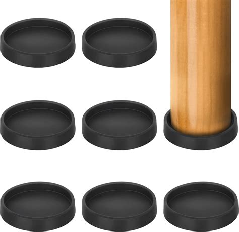 Furniture Coasters,8 PCS Rubber Caster Cups 2.5" Non Slip Furniture ...